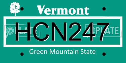 HCN247 Vermont License Plate
