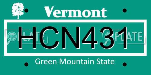 HCN431 Vermont License Plate