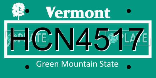 HCN4517 Vermont License Plate