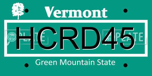 HCRD45 Vermont License Plate