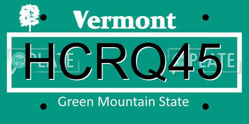 HCRQ45 Vermont License Plate