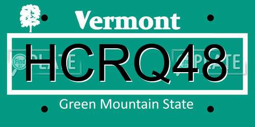 HCRQ48 Vermont License Plate