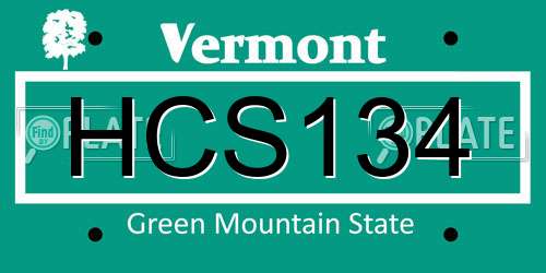HCS134 Vermont License Plate