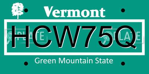 HCW75Q Vermont License Plate