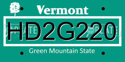 HD2G220 Vermont License Plate