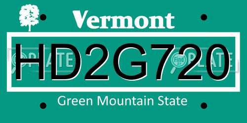 HD2G720 Vermont License Plate