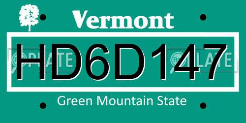 HD6D147 Vermont License Plate