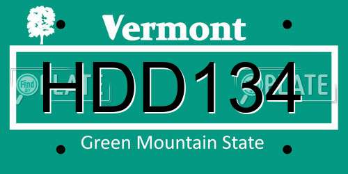 HDD134 Vermont License Plate