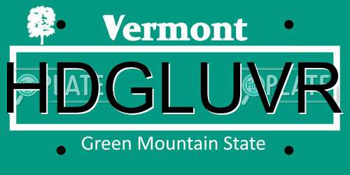 HDGLUVR Vermont License Plate