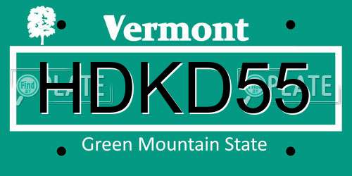 HDKD55 Vermont License Plate