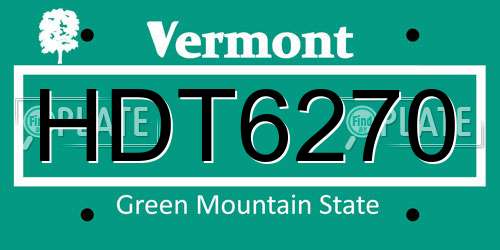 HDT6270 Vermont License Plate