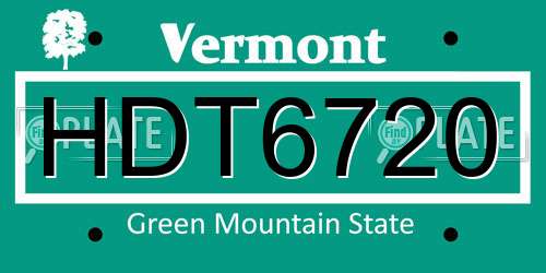 HDT6720 Vermont License Plate