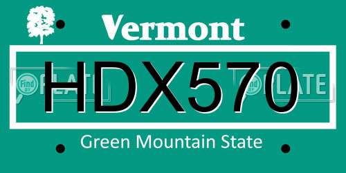 HDX570 Vermont License Plate