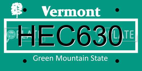 HEC630 Vermont License Plate