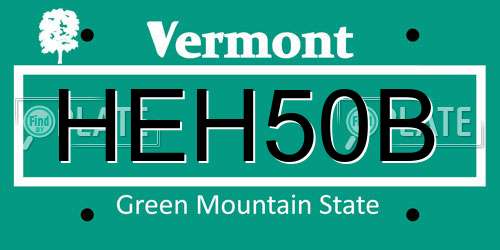 HEH50B Vermont License Plate