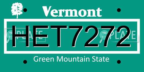 HET7272 Vermont License Plate