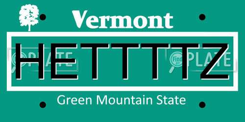 HETTTTZ Vermont License Plate