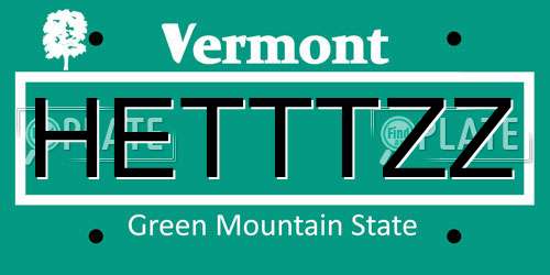 HETTTZZ Vermont License Plate