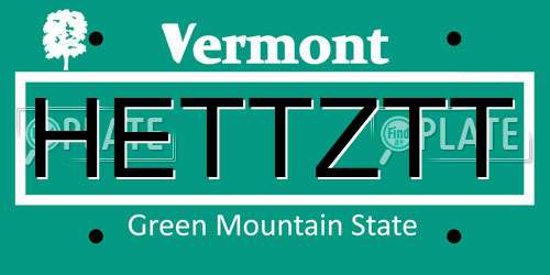 HETTZTT Vermont License Plate