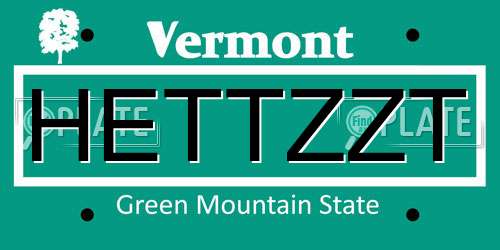HETTZZT Vermont License Plate