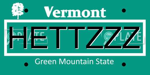 HETTZZZ Vermont License Plate