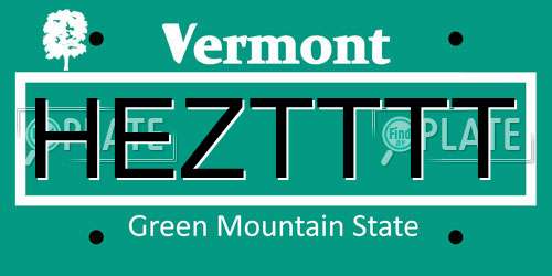 HEZTTTT Vermont License Plate