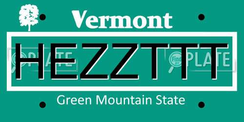 HEZZTTT Vermont License Plate