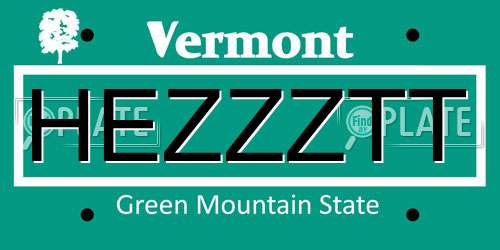 HEZZZTT Vermont License Plate