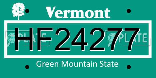 HF24277 Vermont License Plate