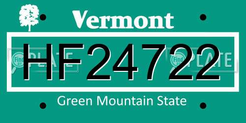 HF24722 Vermont License Plate