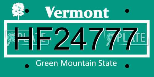 HF24777 Vermont License Plate