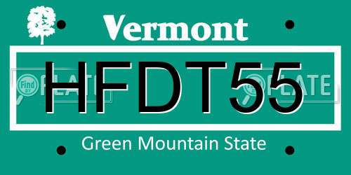 HFDT55 Vermont License Plate