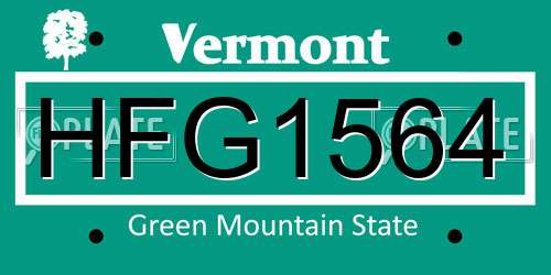 HFG1564 Vermont License Plate