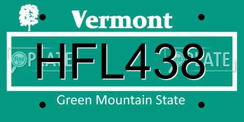 HFL438 Vermont License Plate