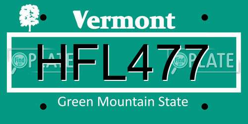 HFL477 Vermont License Plate