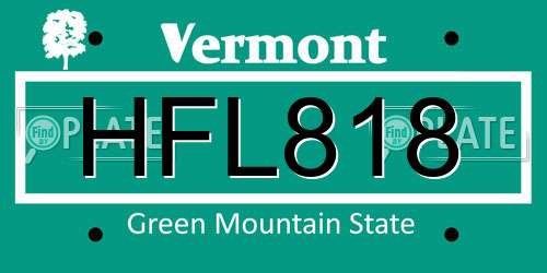 HFL818 Vermont License Plate