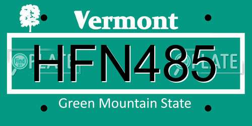 HFN485 Vermont License Plate