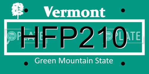 HFP210 Vermont License Plate