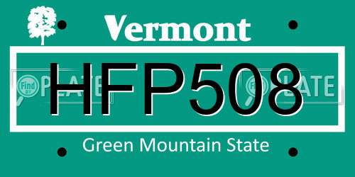 HFP508 Vermont License Plate