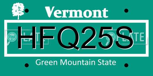 HFQ25S Vermont License Plate
