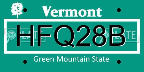 HFQ28B Vermont License Plate