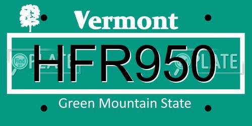 HFR950 Vermont License Plate