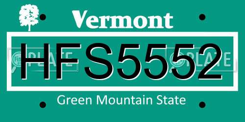 HFS5552 Vermont License Plate