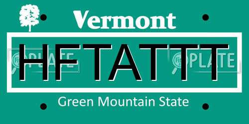 HFTATTT Vermont License Plate