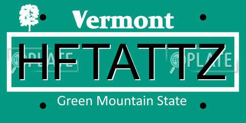 HFTATTZ Vermont License Plate