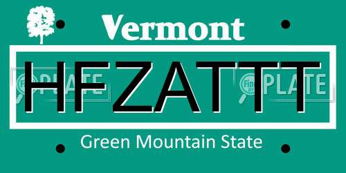HFZATTT Vermont License Plate