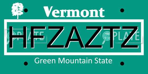 HFZAZTZ Vermont License Plate