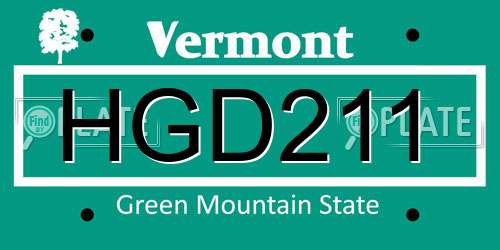 HGD211 Vermont License Plate