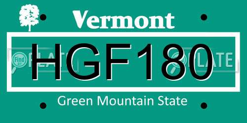 HGF180 Vermont License Plate
