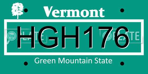 HGH176 Vermont License Plate